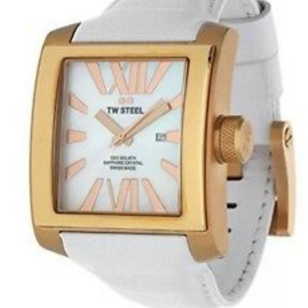 TW-STEEL CE3016 CEO GOLIATH MEN'S SWISS WHITE LEATHER WATCH. NWT